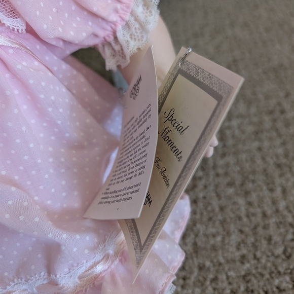 Pink Porcelain Doll with Lace Dress - Picture 3 of 9